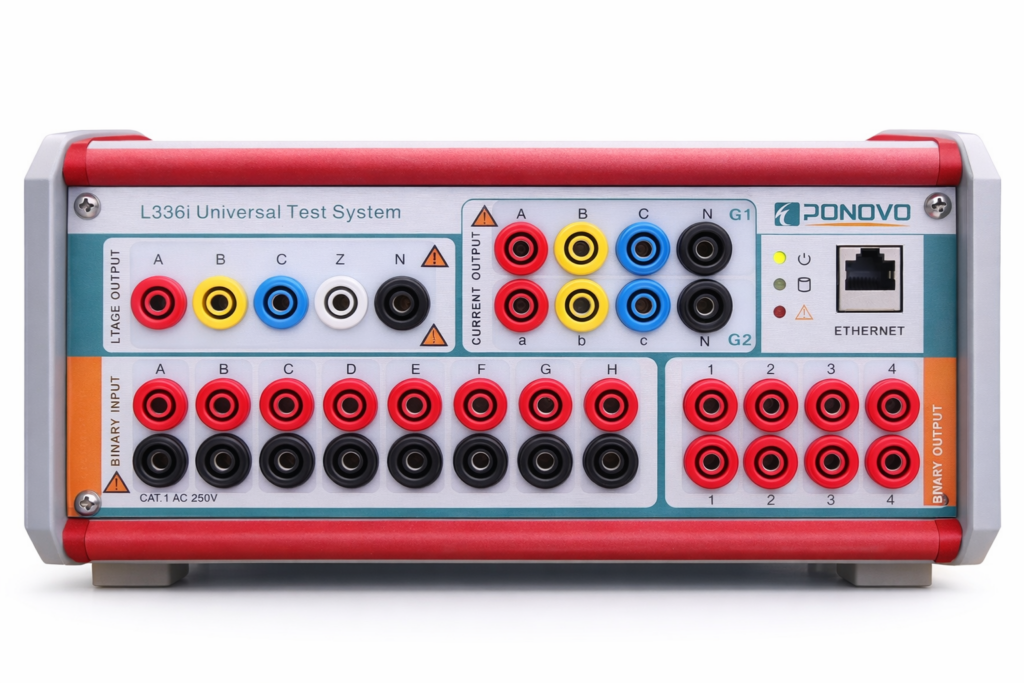 ponovo l336i 보호계전기 시험기 전면 패널