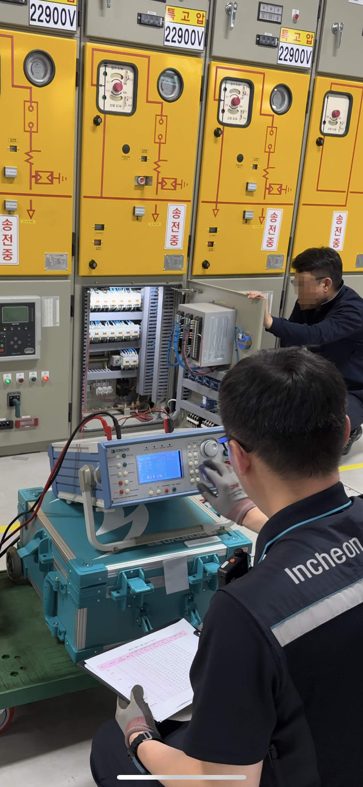 ponovo s100a 보호계전기 시험기 현장 시험