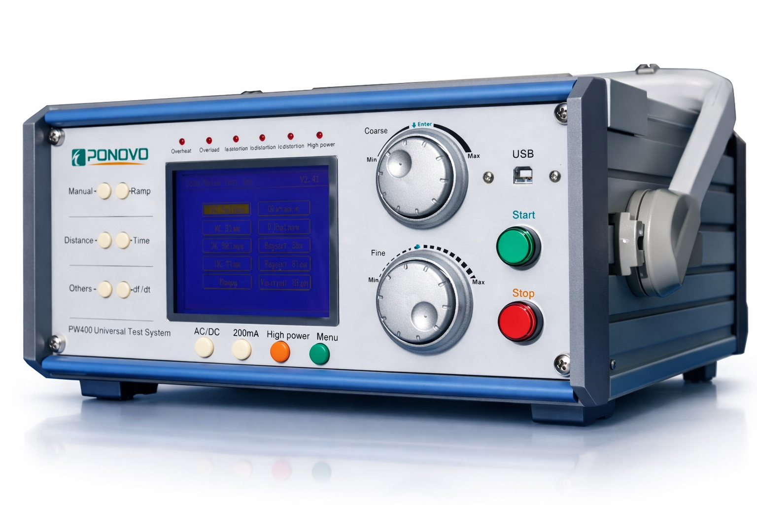 ponovo s40a 보호 계전기 시험 장비 좌측면