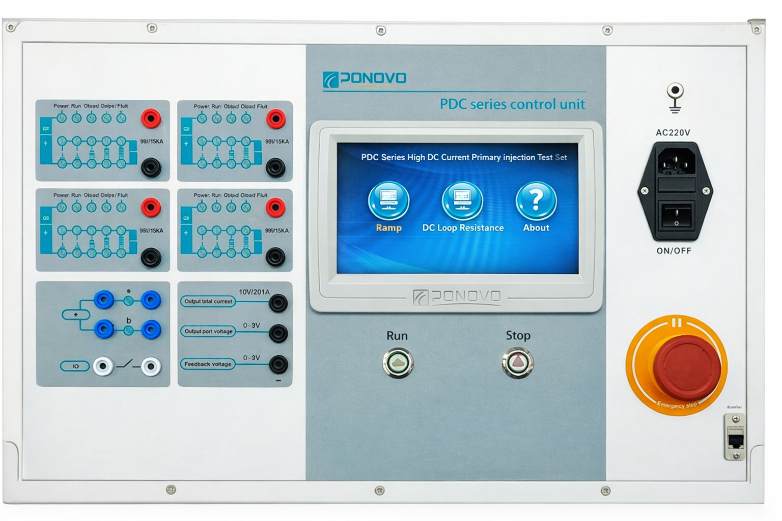 ponovo pdc15k high current tester top panel sntp